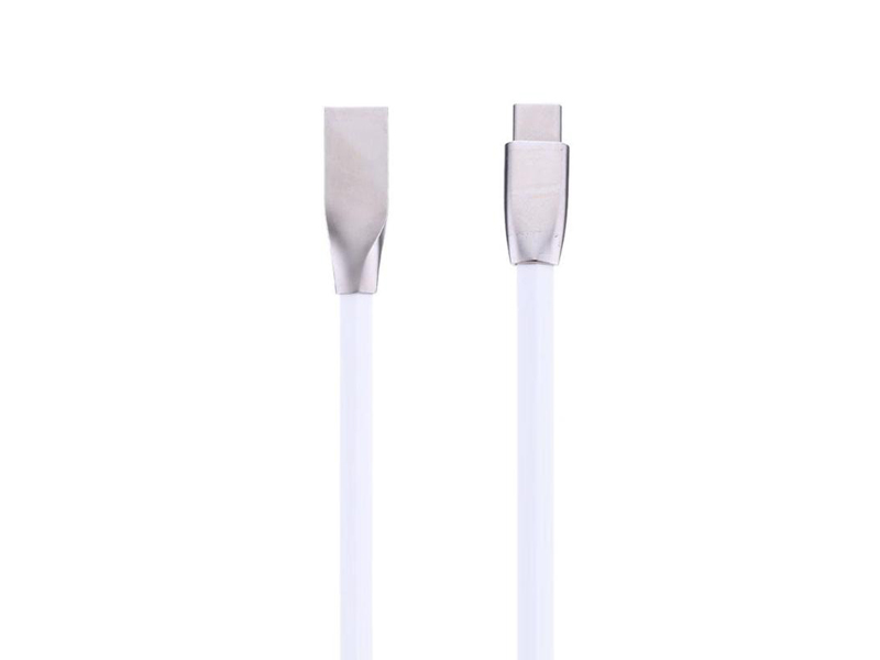 11353 Кабел micro USB с метални букси 1 метър бял - Image 1