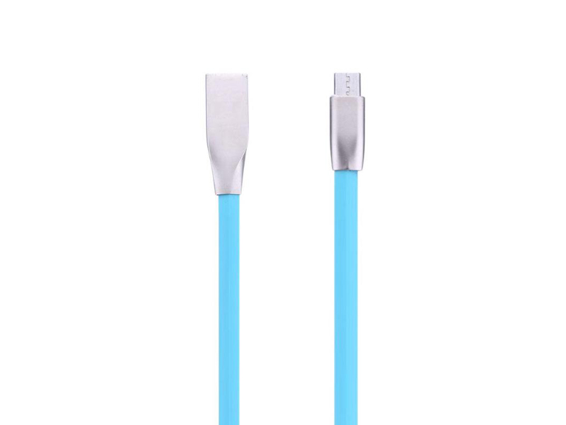 11999 Кабел micro USB с метални букси 1 метър син - Image 1