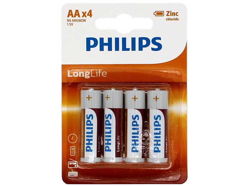 13831 Цинкова батерия R6 Philips Longlife - 4 бр. - Image 1